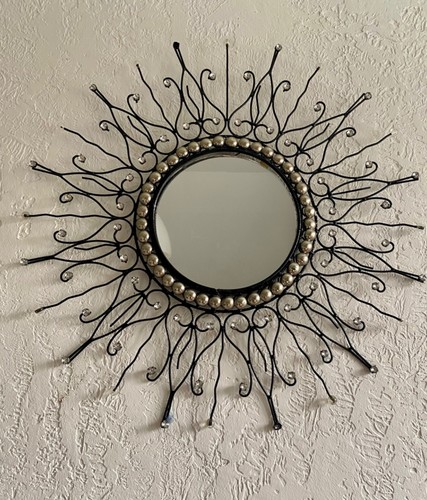 Miroir soleil fer forgé - , fait